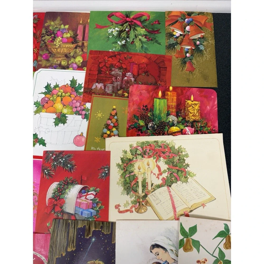 Vintage MCM Christmas Cards Fronts ONLY Mid Century Scrapbooking Crafts 50+
